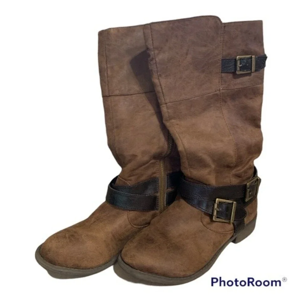 Miss Vogue‎ 1 1/2 Faux Leather Riding boots Rodeo Girls Saddle